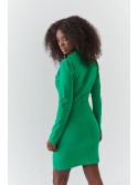 Formal dress with an envelope neckline, green 239 - Online store - Boutique